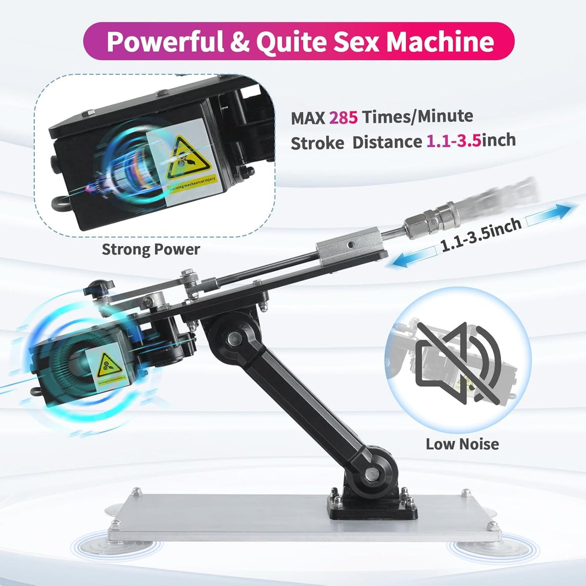 Black handheld thrusting sex machine with remote control, photo 4