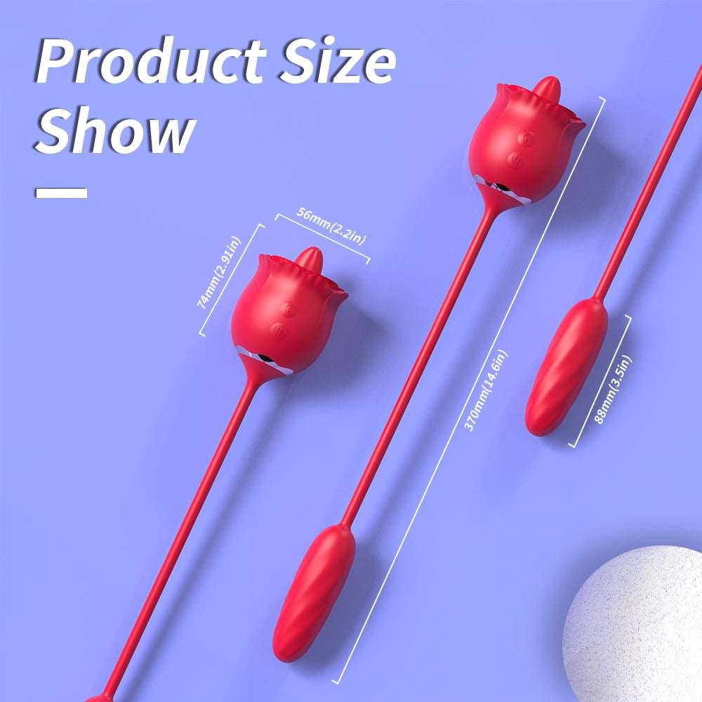 Rose red clit vibrator with insertable egg, photo 7
