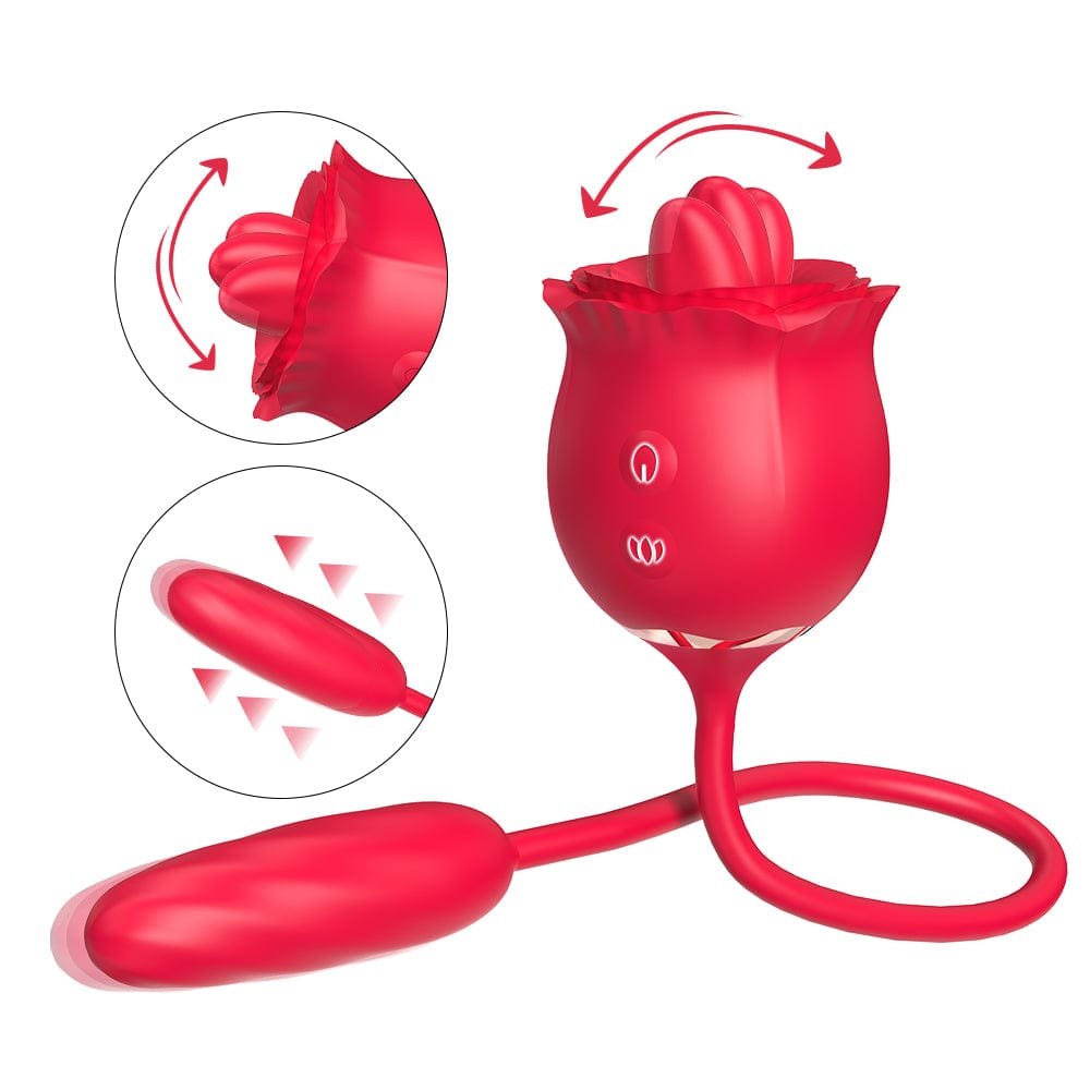 Rose red clit vibrator with insertable egg, photo 8