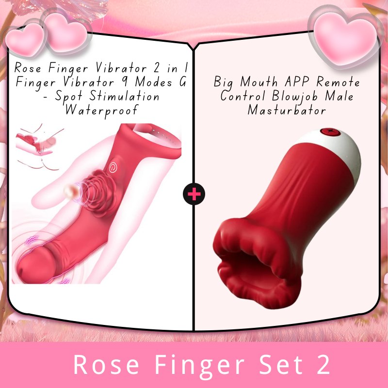 Red 2-in-1 rose finger vibrator, photo 8