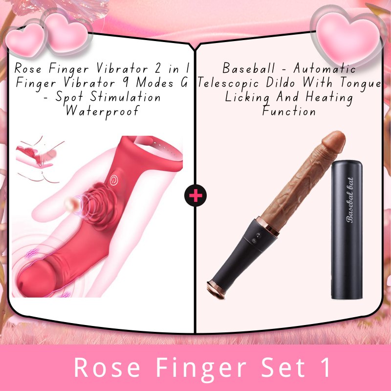 Red 2-in-1 rose finger vibrator, photo 9