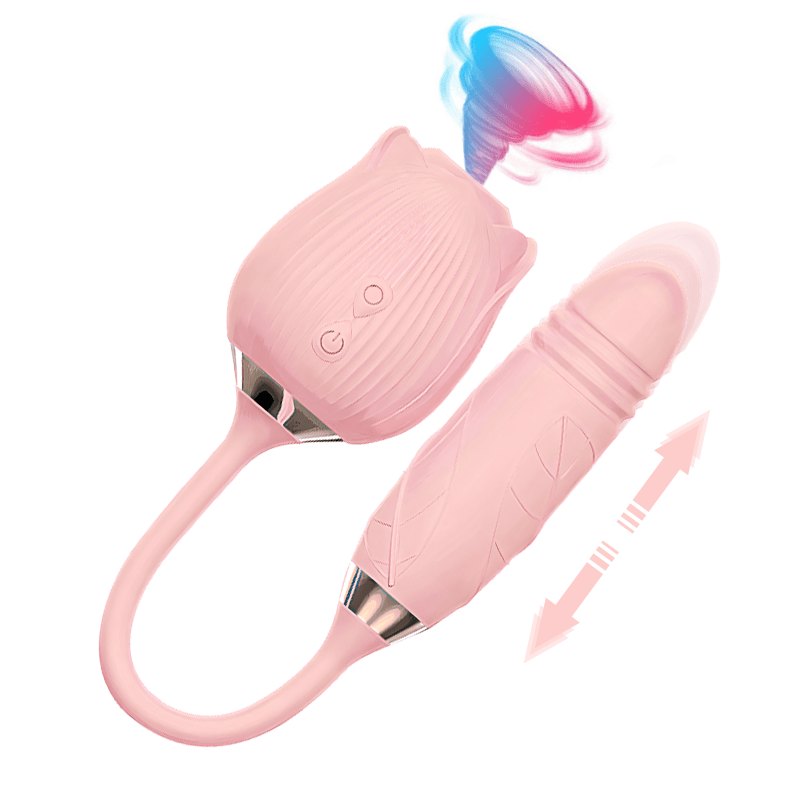 Pink rose toy with separate vibrating egg