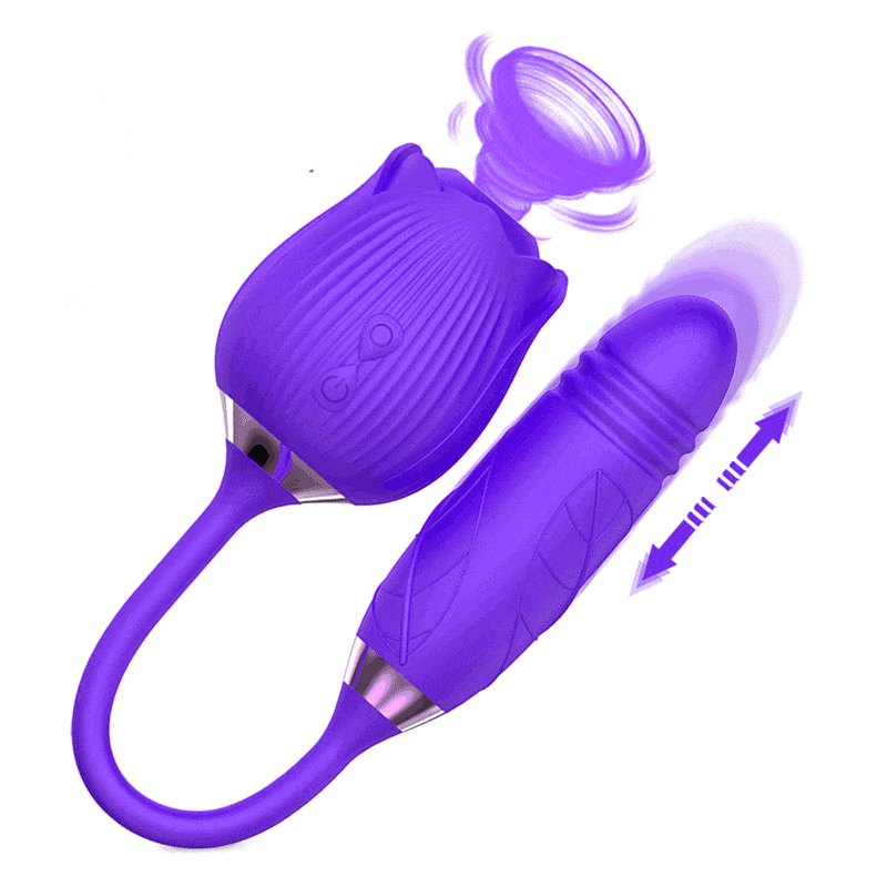 Purple rose toy with separate vibrating egg