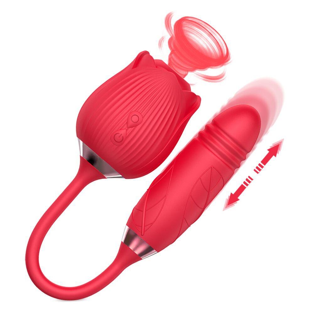 Rose Red rose toy with separate vibrating egg