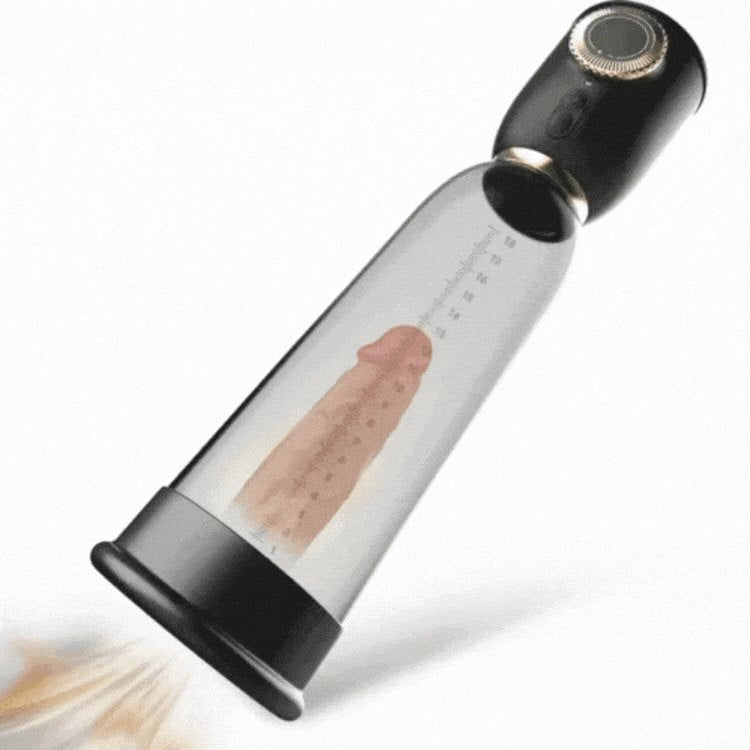 Clear and black 2-in-1 penis pump, photo 1