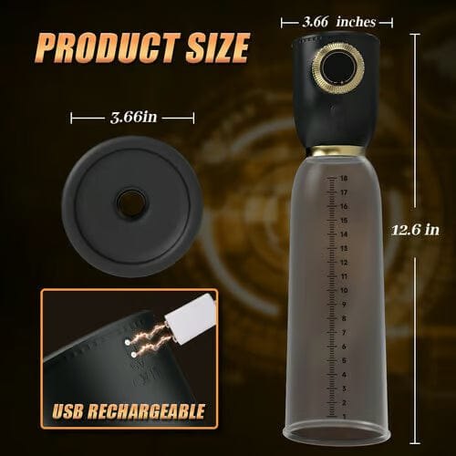 Clear and black 2-in-1 penis pump, photo 9