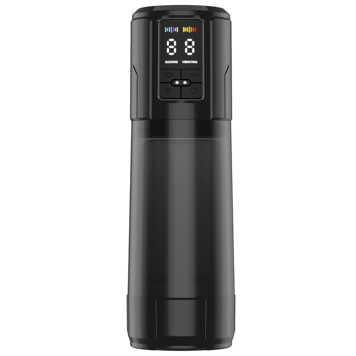 Black 2-in-1 suction vibrating masturbator, photo 7