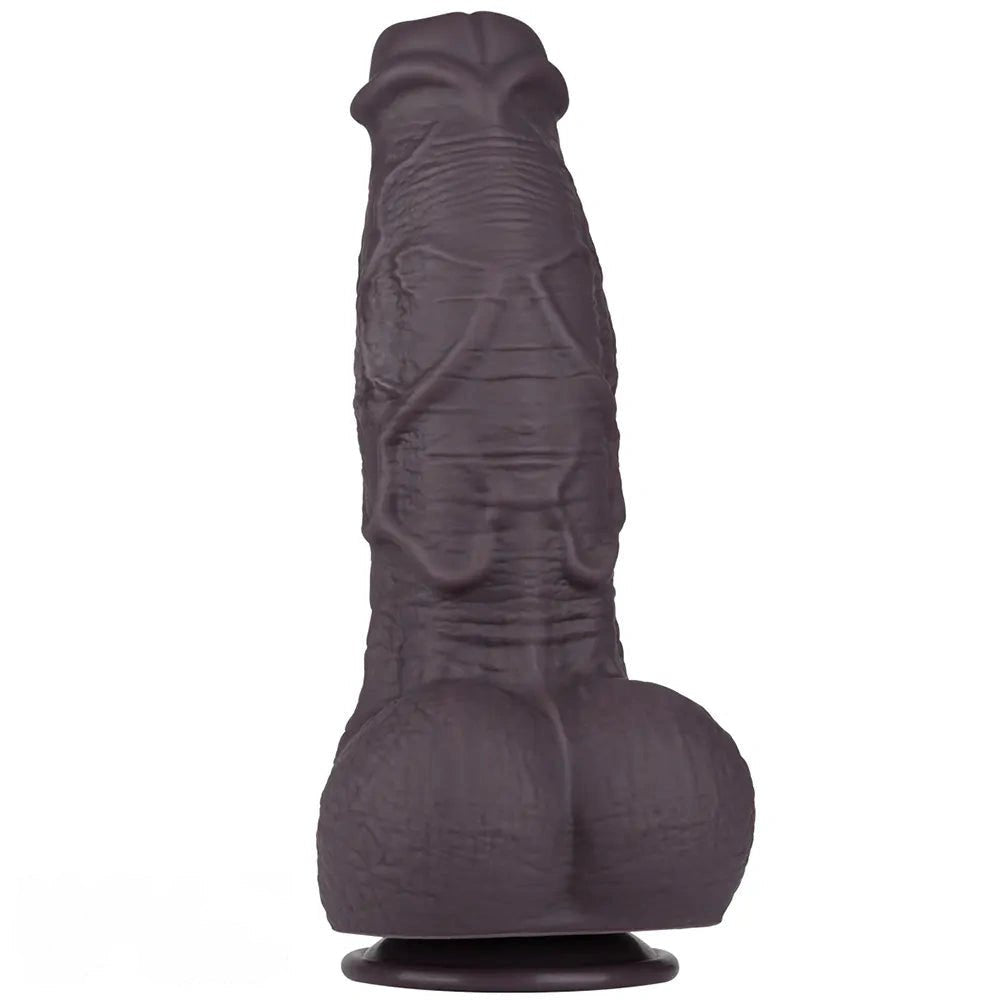 Coffee wrinkled texture silicone fantasy dildo, photo 1