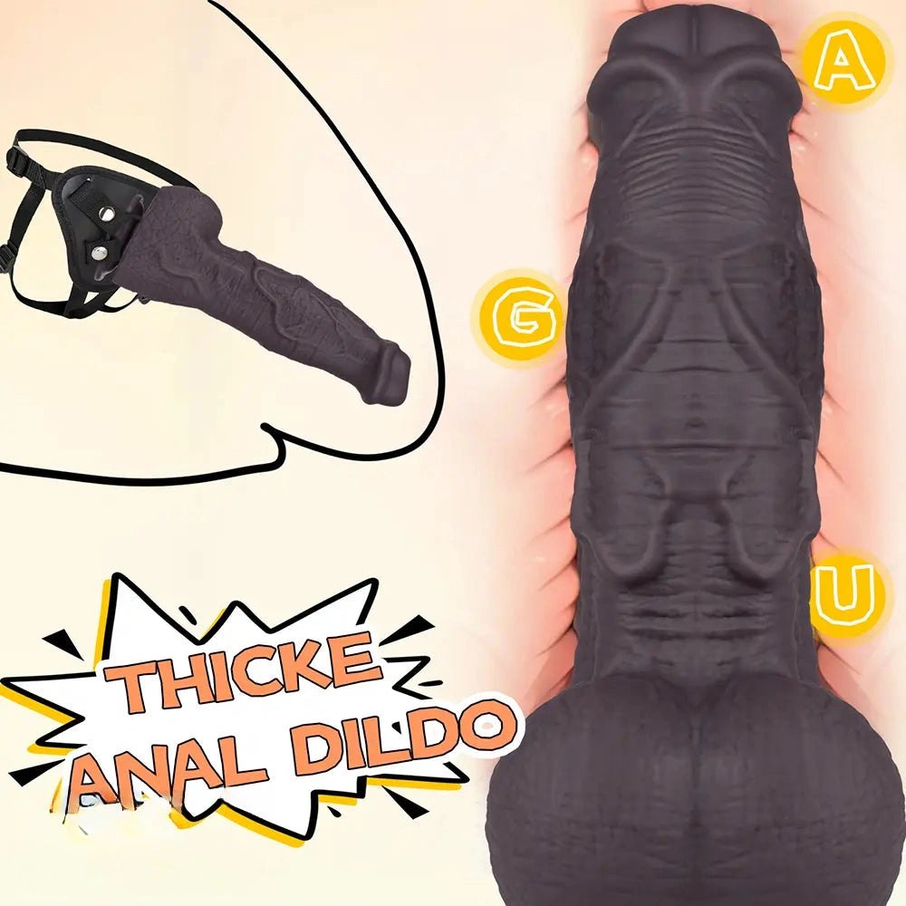 Coffee wrinkled texture silicone fantasy dildo, photo 10