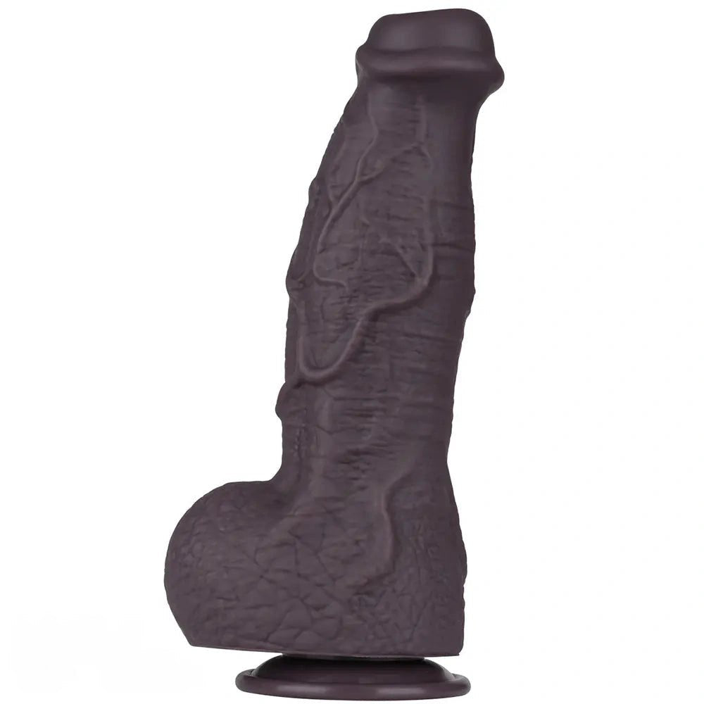 Coffee wrinkled texture silicone fantasy dildo, photo 3