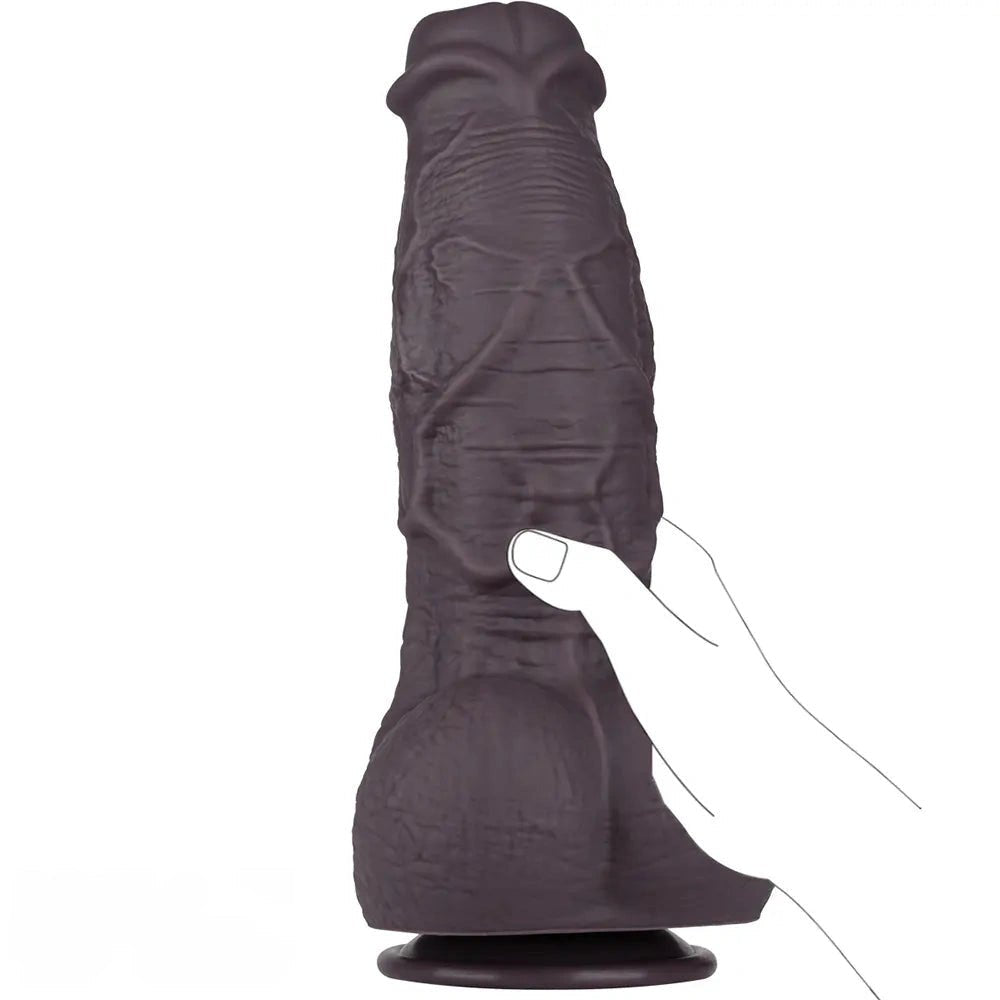 Coffee wrinkled texture silicone fantasy dildo, photo 4