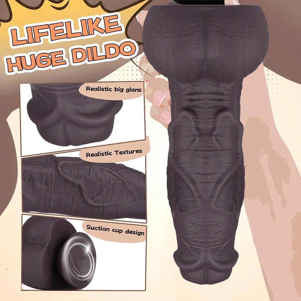 Coffee wrinkled texture silicone fantasy dildo, photo 6