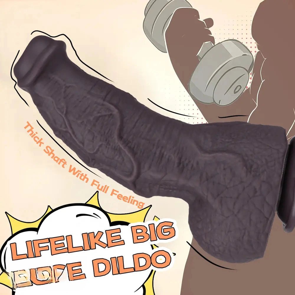 Coffee wrinkled texture silicone fantasy dildo, photo 7