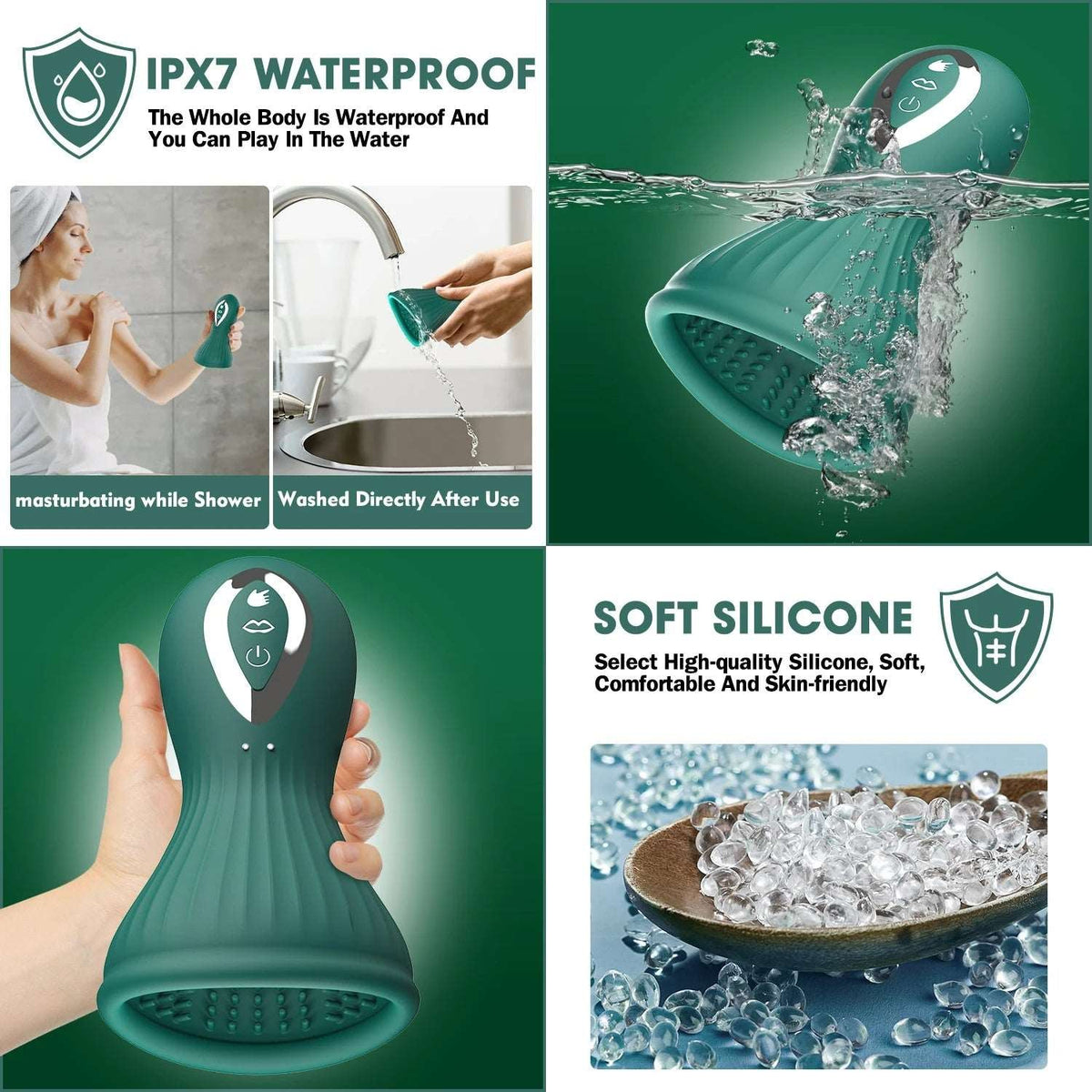 Textured silicone nipple suction cup with tongue vibration, photo 10