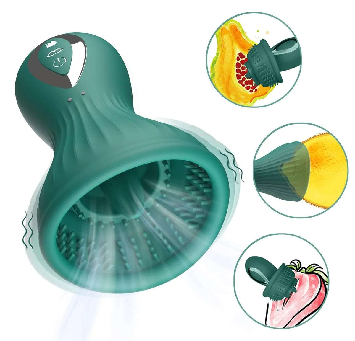 Textured silicone nipple suction cup with tongue vibration, photo 7