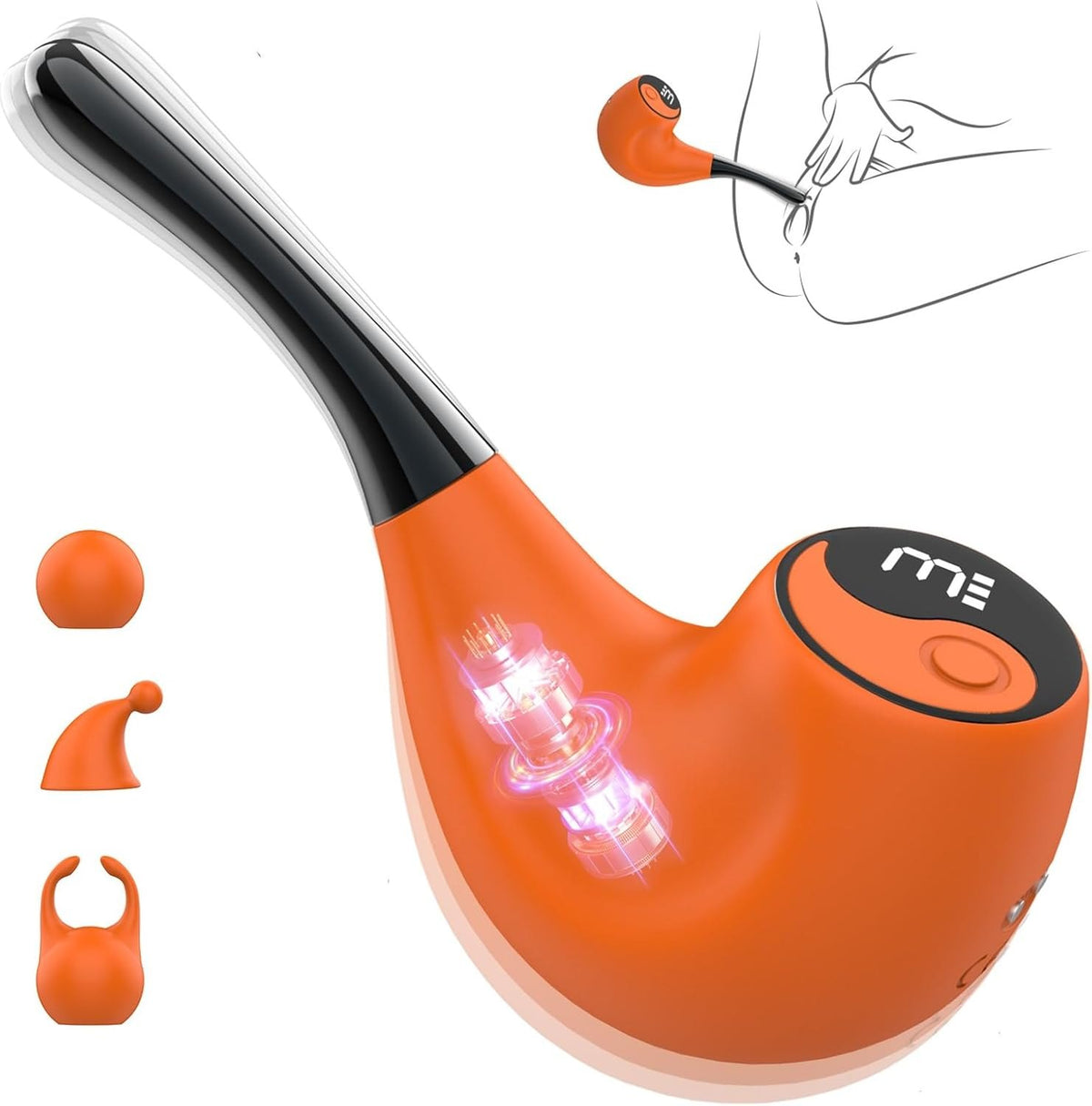 Orange pipe-shaped clit and g-spot vibrator, photo 1