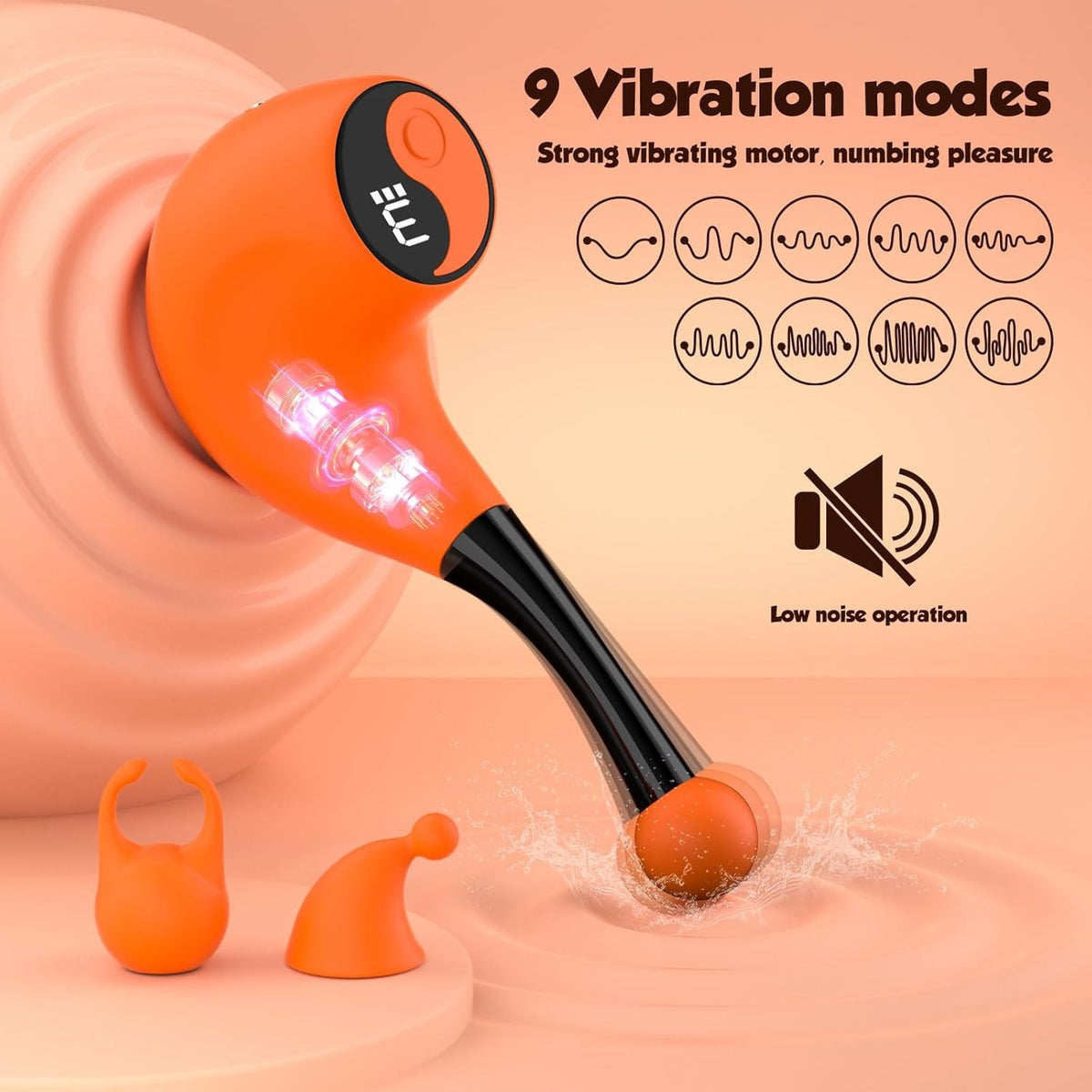 Orange pipe-shaped clit and g-spot vibrator, photo 2