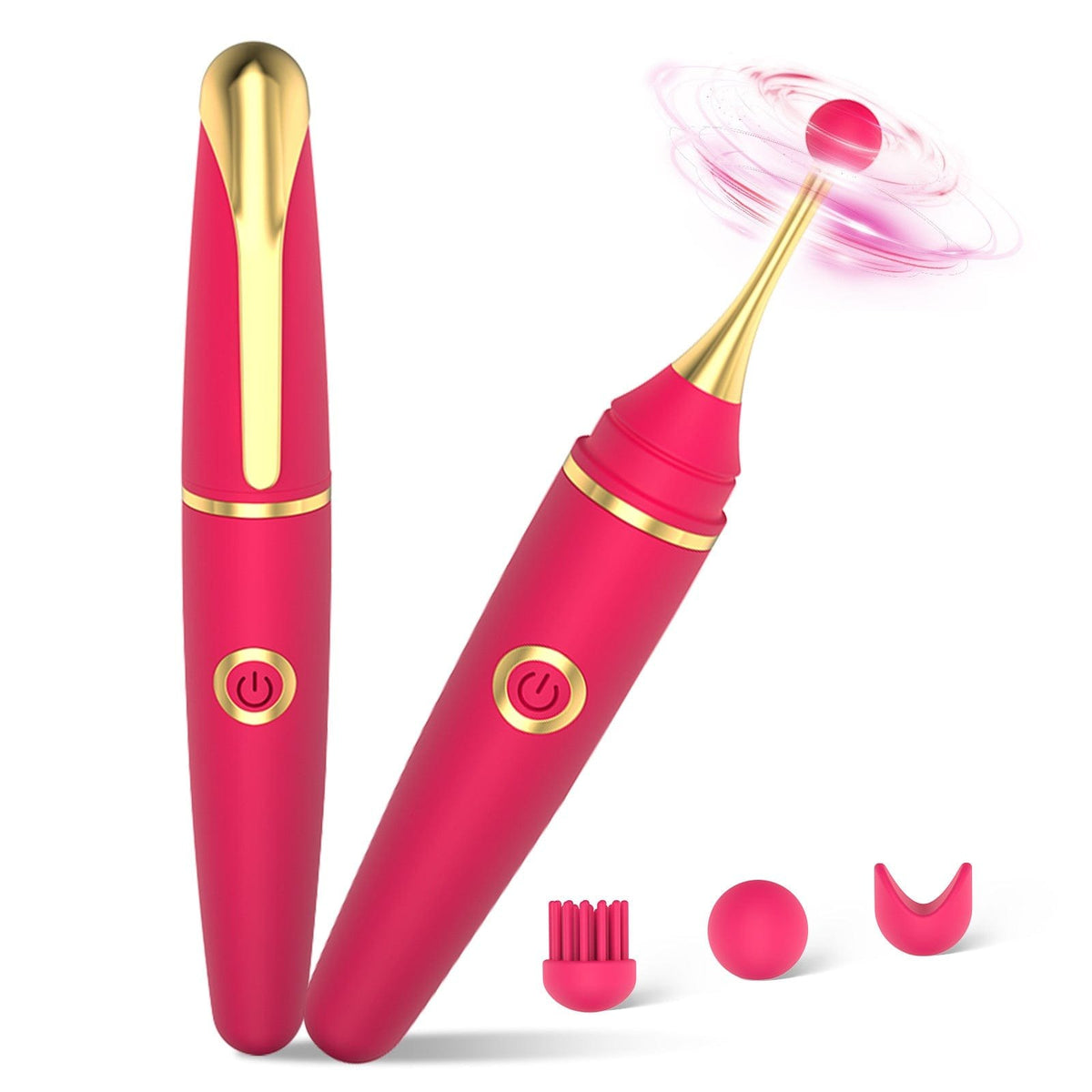 Pen-shaped clit stimulator with interchangeable heads, photo 1