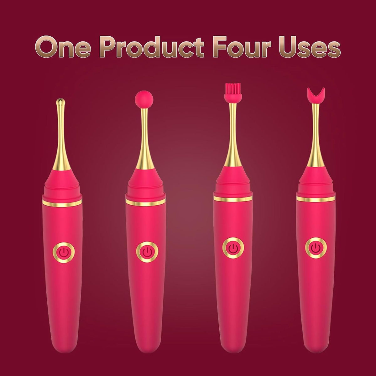 Pen-shaped clit stimulator with interchangeable heads, photo 4