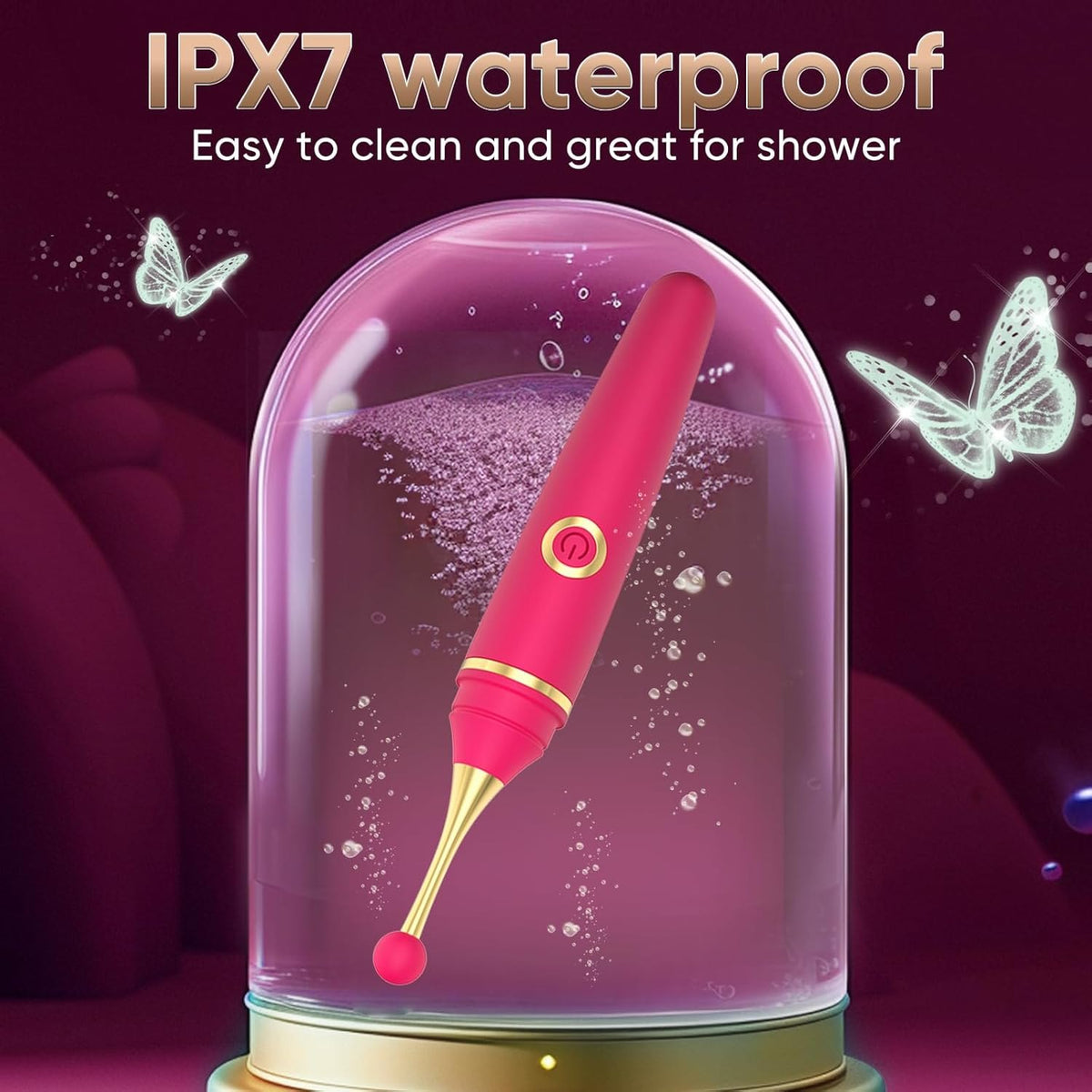 Pen-shaped clit stimulator with interchangeable heads, photo 6