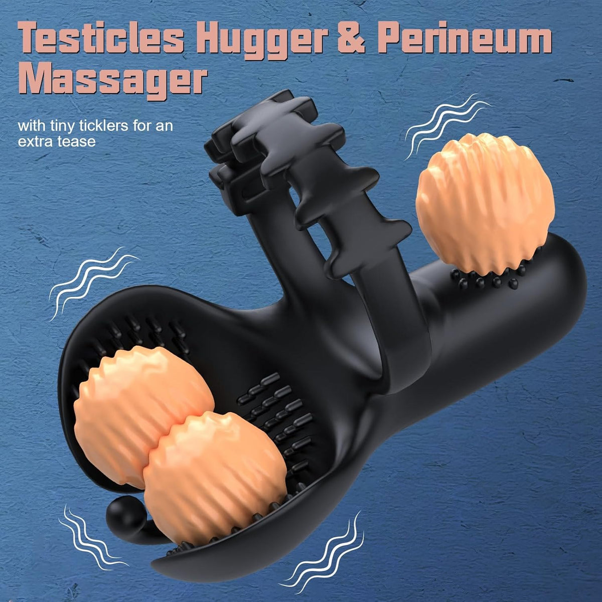 Black 3-in-1 vibrating cock ring, photo 3