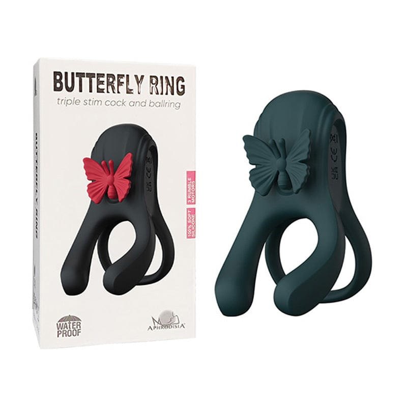 Butterfly vibrating cock ring with clitoral stimulator, photo 5