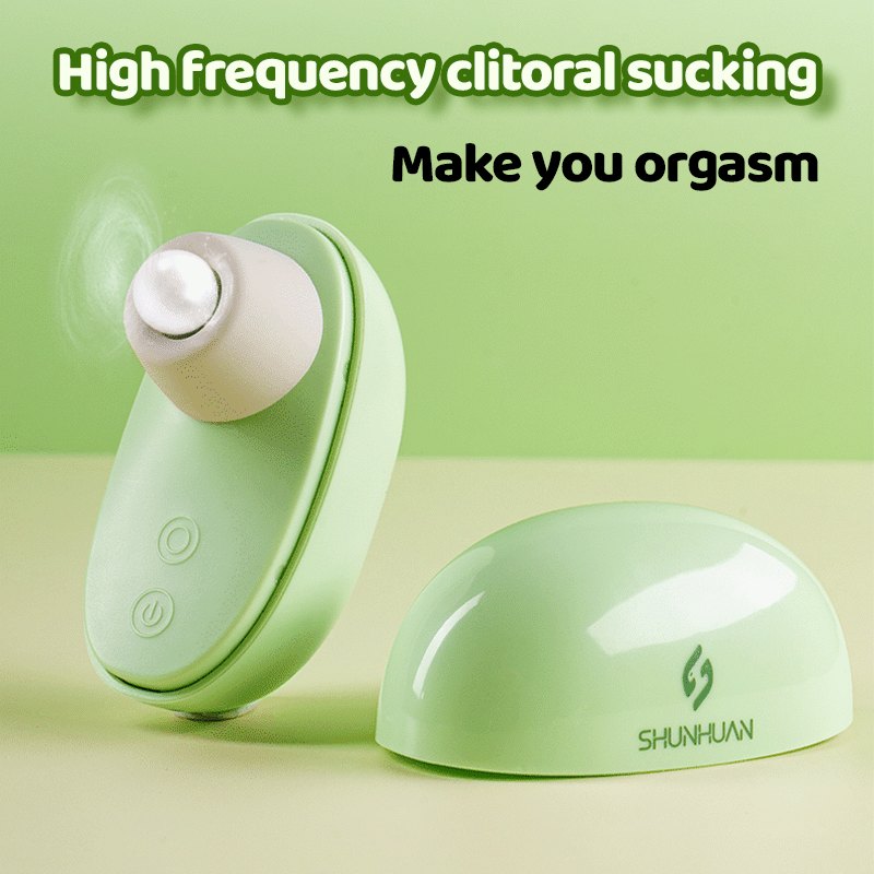 Green and cream silicone egg vibrator kit with attachment heads, photo 3