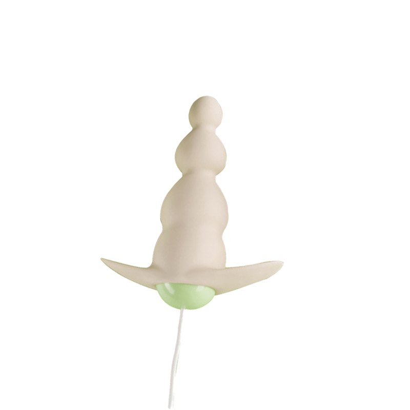 Green and cream silicone egg vibrator kit with attachment heads, photo 8