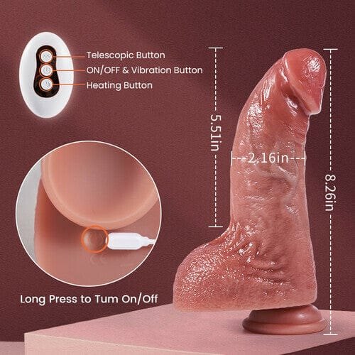 Realistic silicone dildo with remote control and suction cup base, photo 2