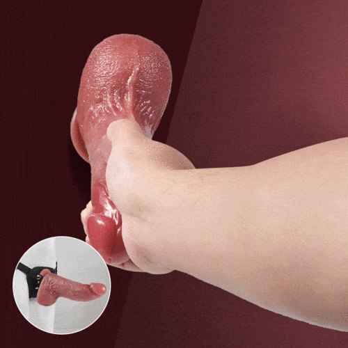 Realistic silicone dildo with remote control and suction cup base, photo 7