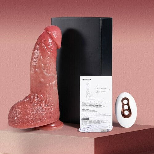 Realistic silicone dildo with remote control and suction cup base, photo 8