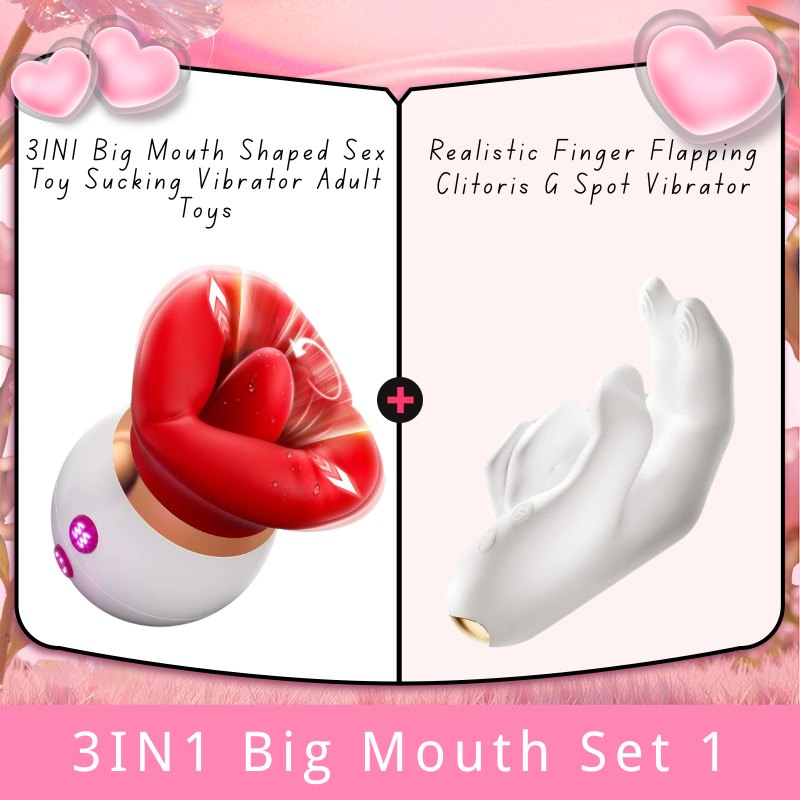 3IN1 Big Mouth Set 1 Mouth-shaped suction and tongue vibrator