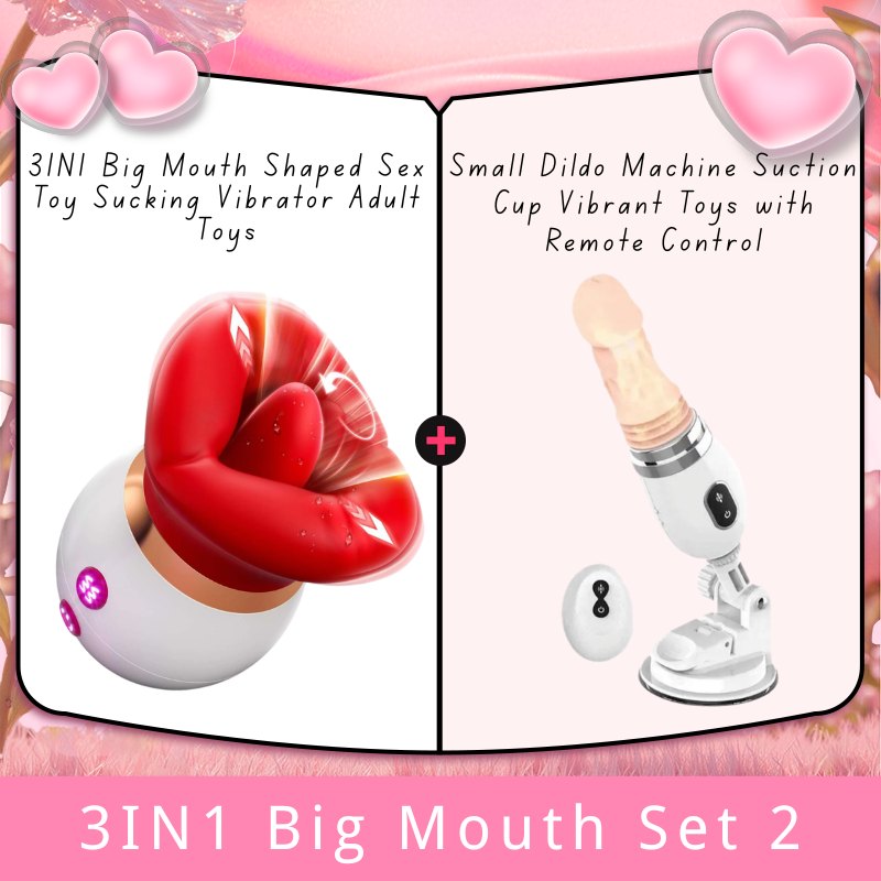 3IN1 Big Mouth Set 2 Mouth-shaped suction and tongue vibrator