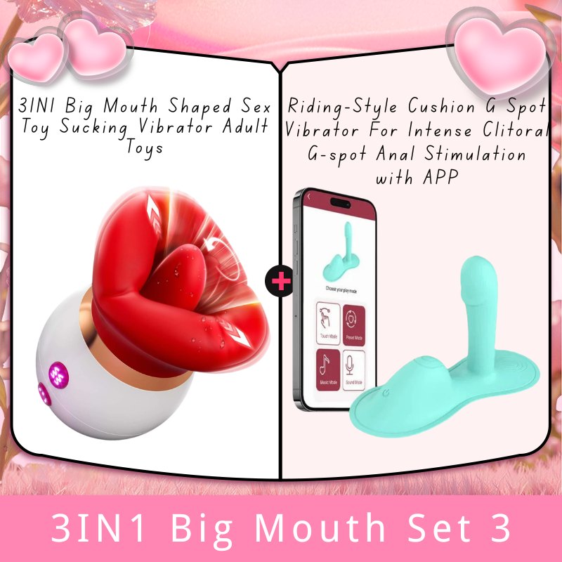 3IN1 Big Mouth Set 3 Mouth-shaped suction and tongue vibrator