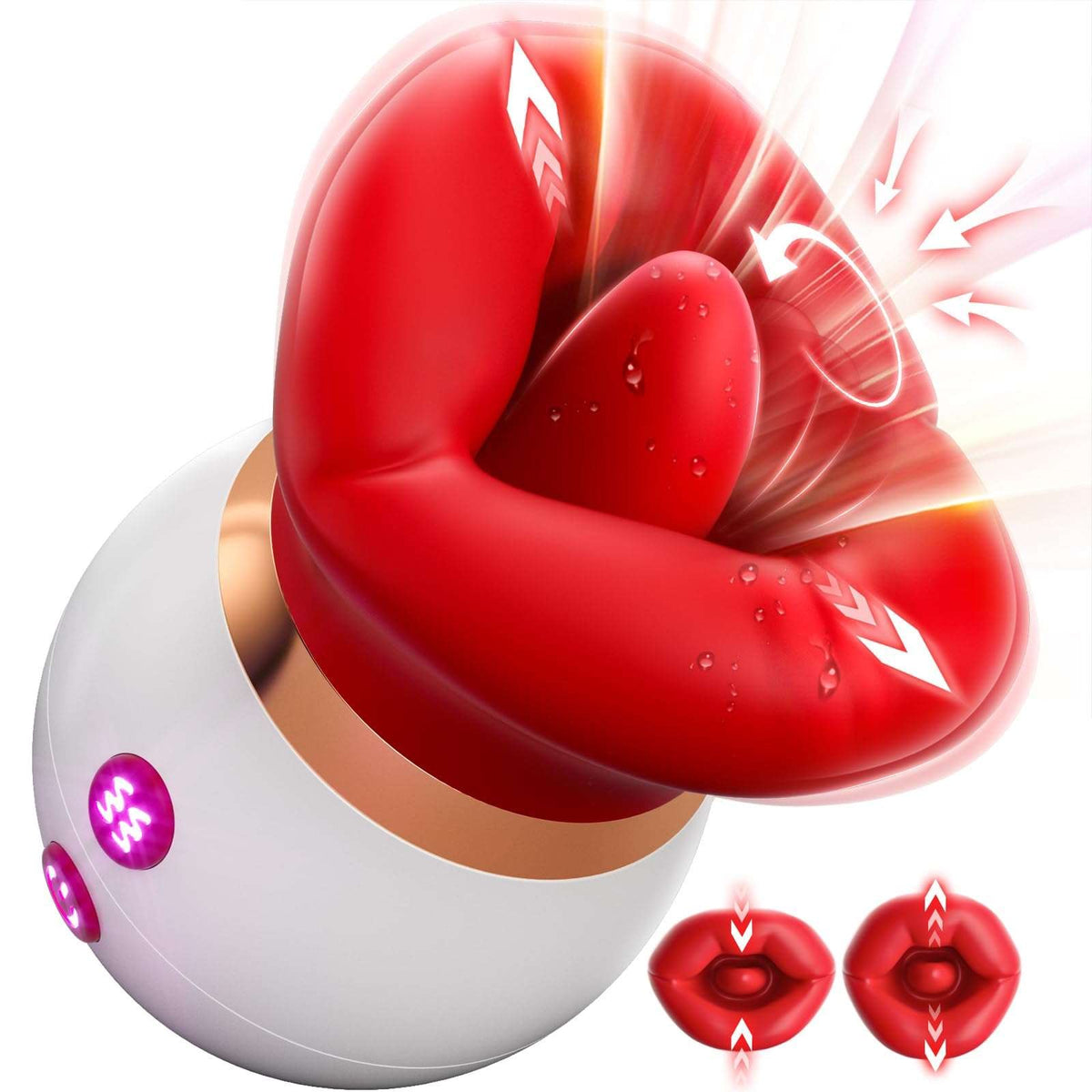 Red Mouth-shaped suction and tongue vibrator
