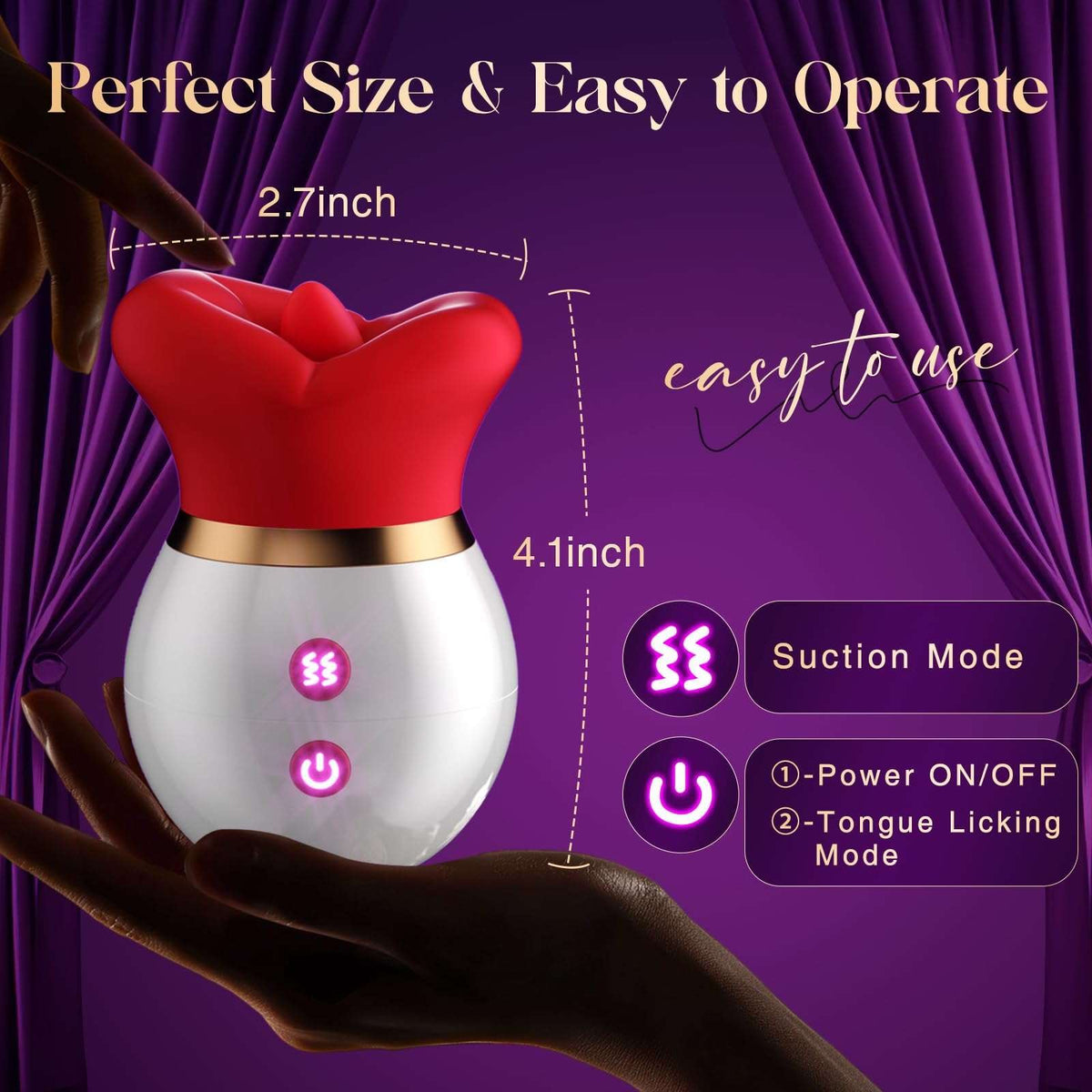Mouth-shaped suction and tongue vibrator, photo 3