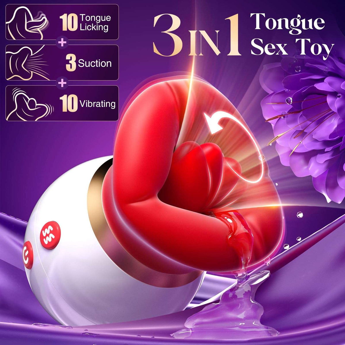 Mouth-shaped suction and tongue vibrator, photo 4