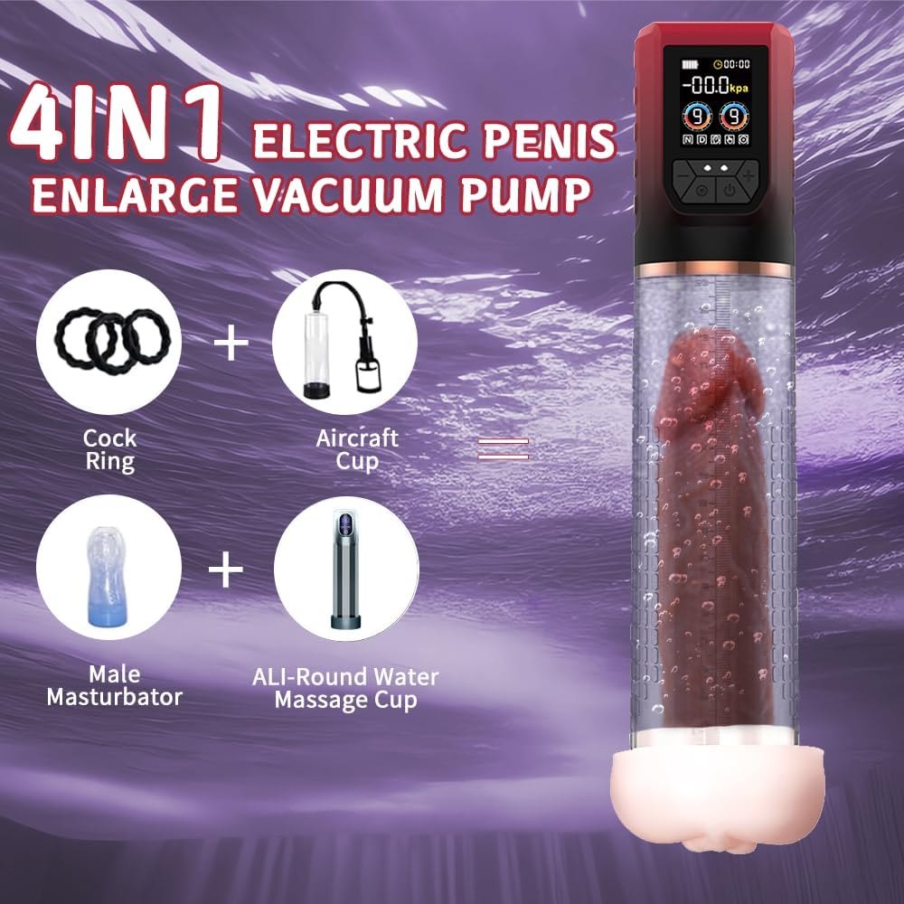 Red and black gradient penis pump masturbator, photo 2