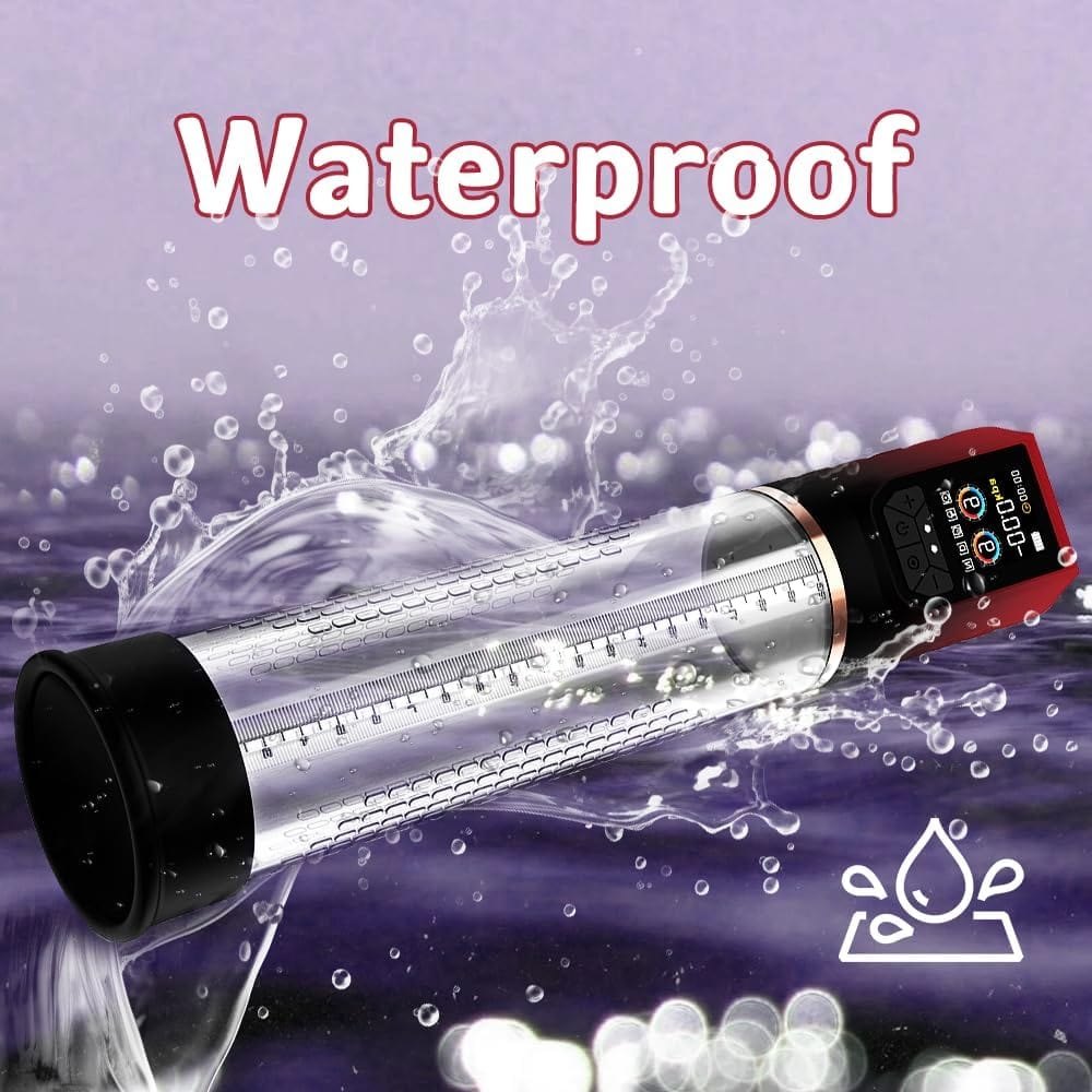 Red and black gradient penis pump masturbator, photo 4