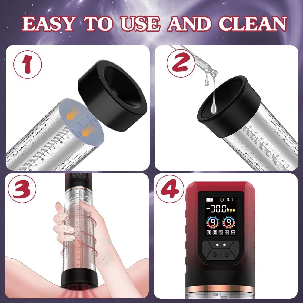 Red and black gradient penis pump masturbator, photo 6
