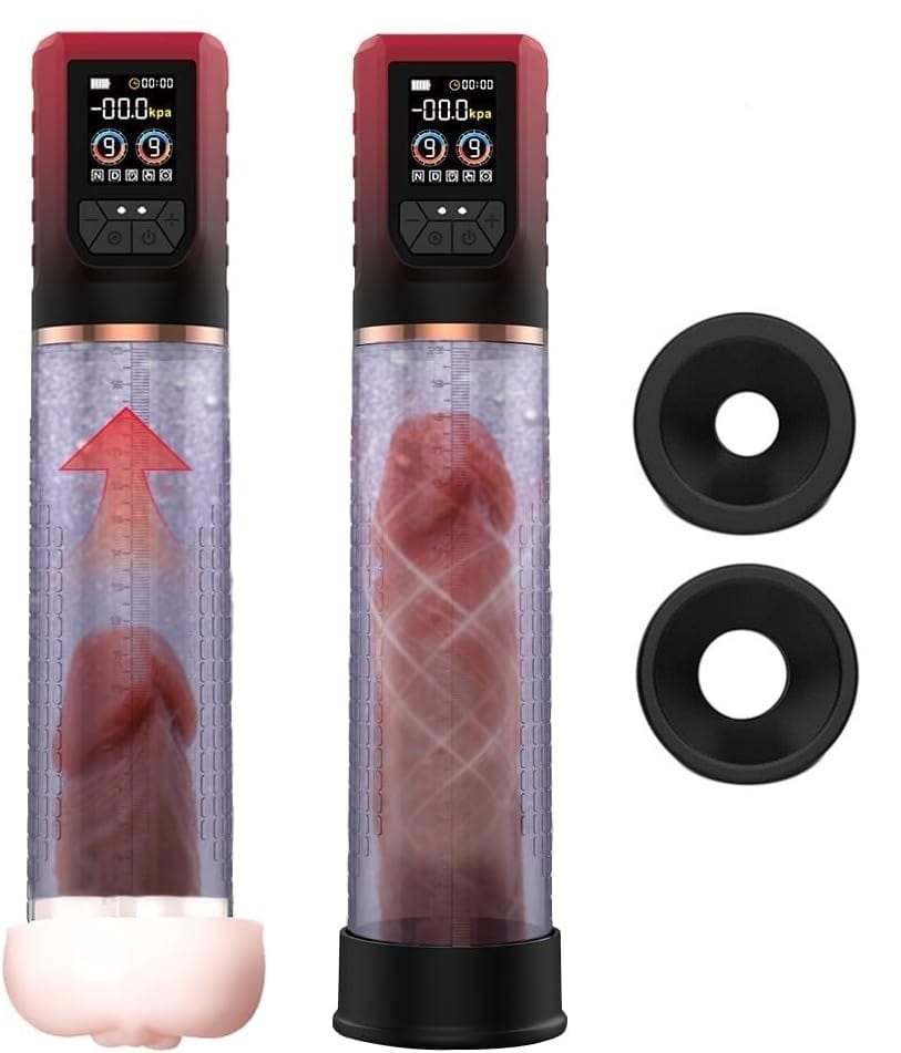 Red and black gradient penis pump masturbator, photo 7