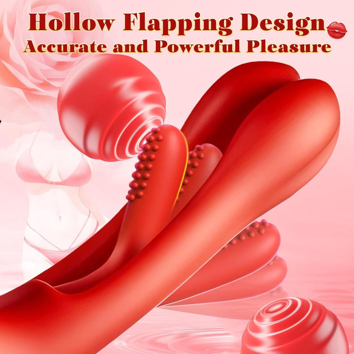 Flapping rabbit-ear silicone g-spot vibrator, photo 4