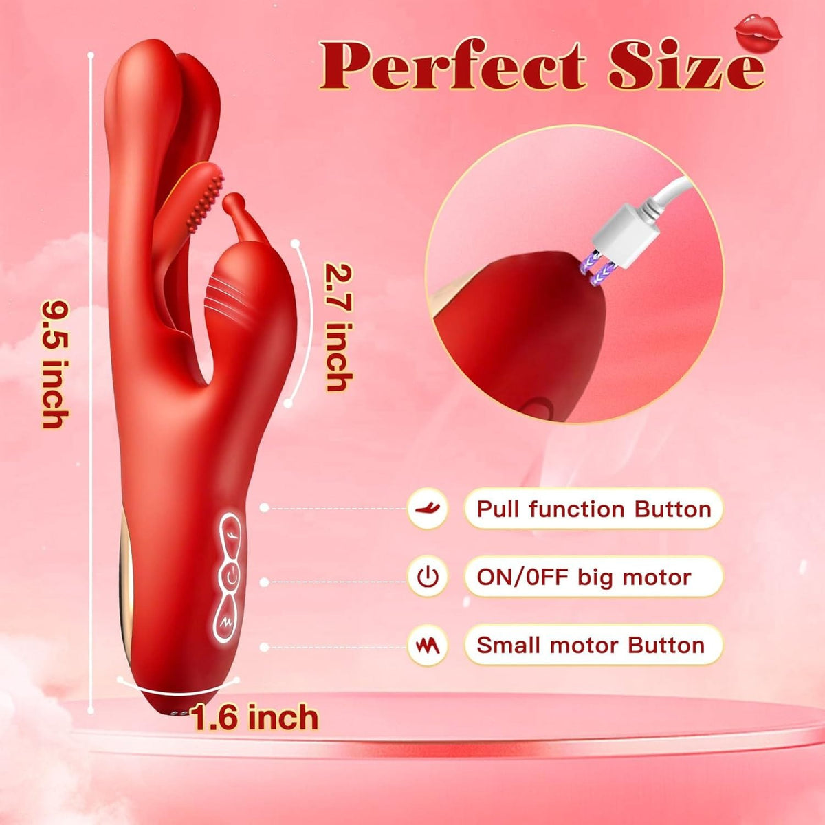 Flapping rabbit-ear silicone g-spot vibrator, photo 7
