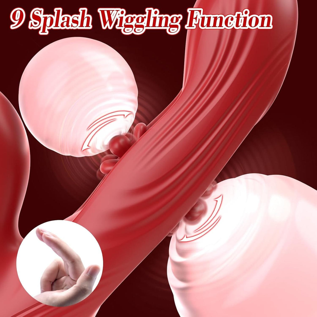 Red silicone rabbit g-spot vibrator, photo 3