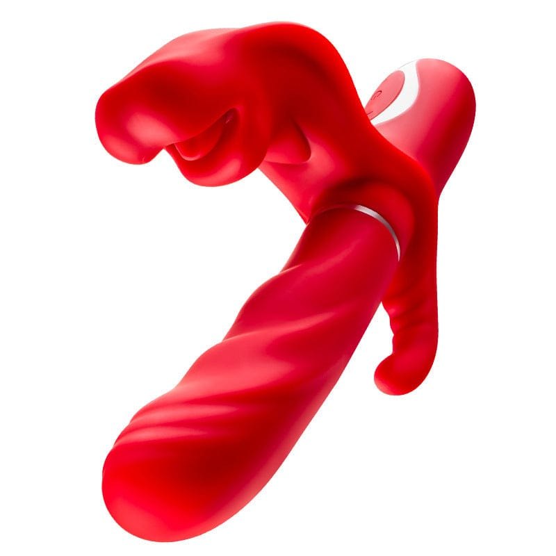 Silicone rose shaped clitoral and G-spot vibrator, photo 1