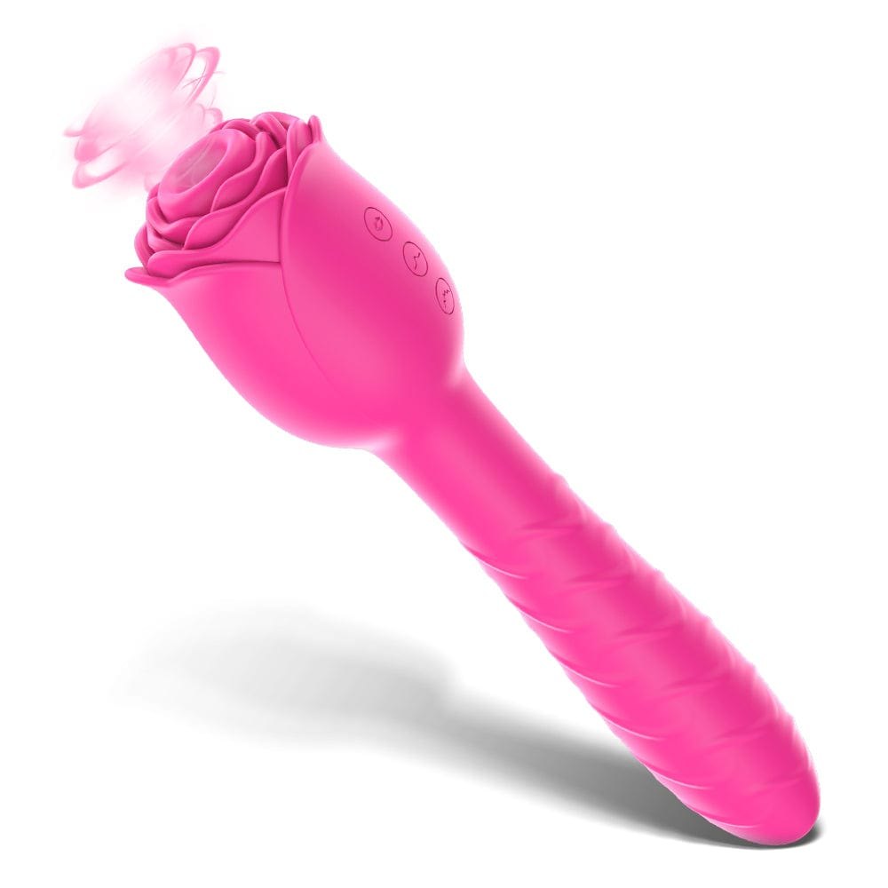 Rose red rose-shaped suction vibrator, photo 1