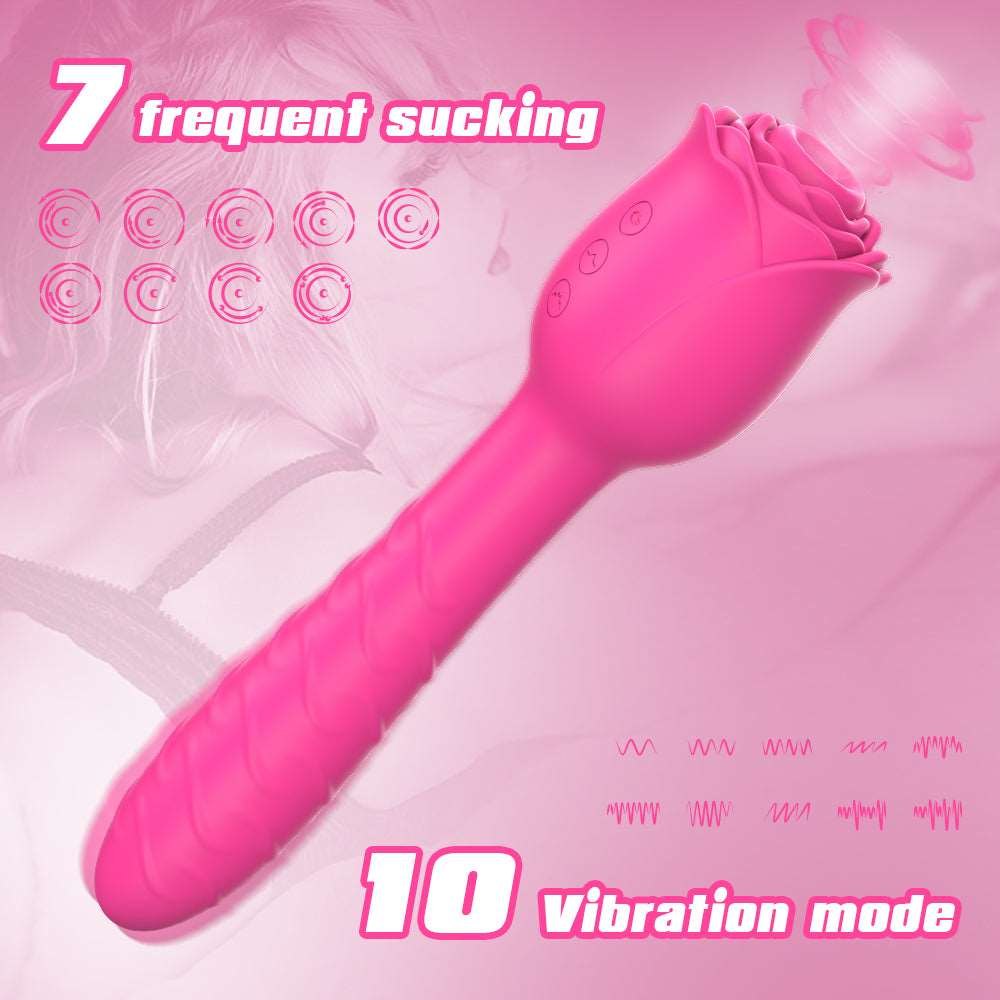 Rose red rose-shaped suction vibrator, photo 2