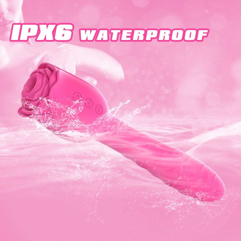 Rose red rose-shaped suction vibrator, photo 4