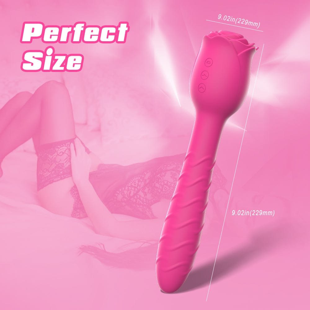 Rose red rose-shaped suction vibrator, photo 6