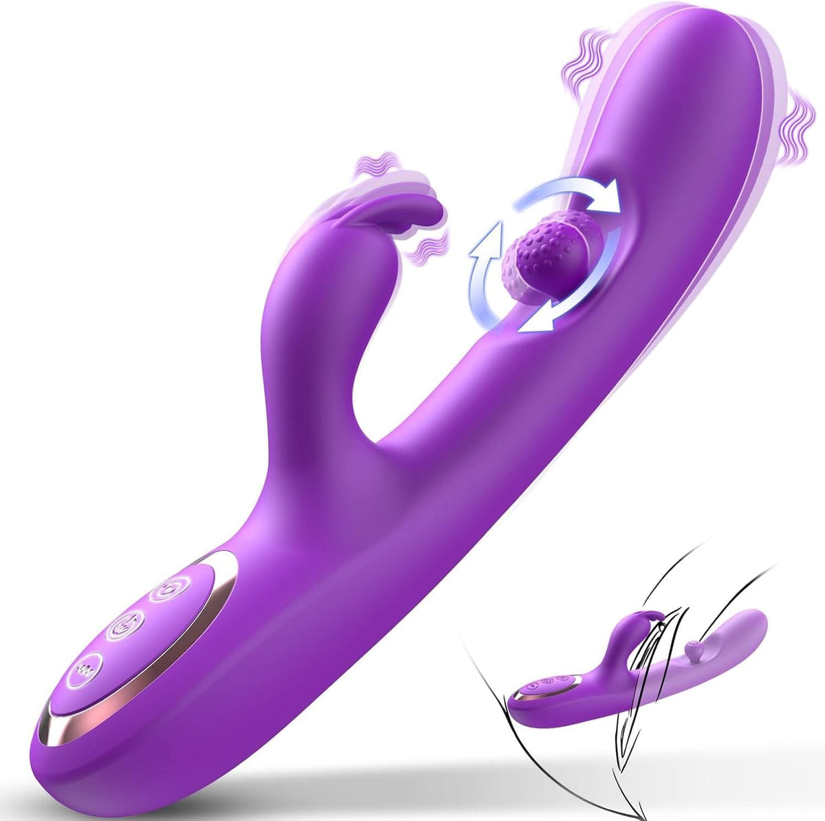 Purple rotating rabbit vibrator, photo 1